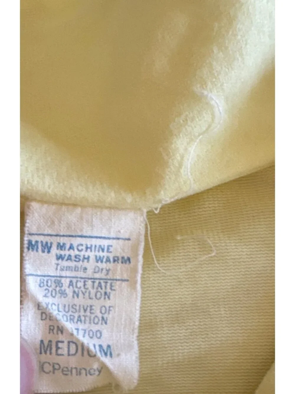 Vintage 1960 JCPenney Yellow Nightgown Lace Trim Long Sleeves Size Medium Girls